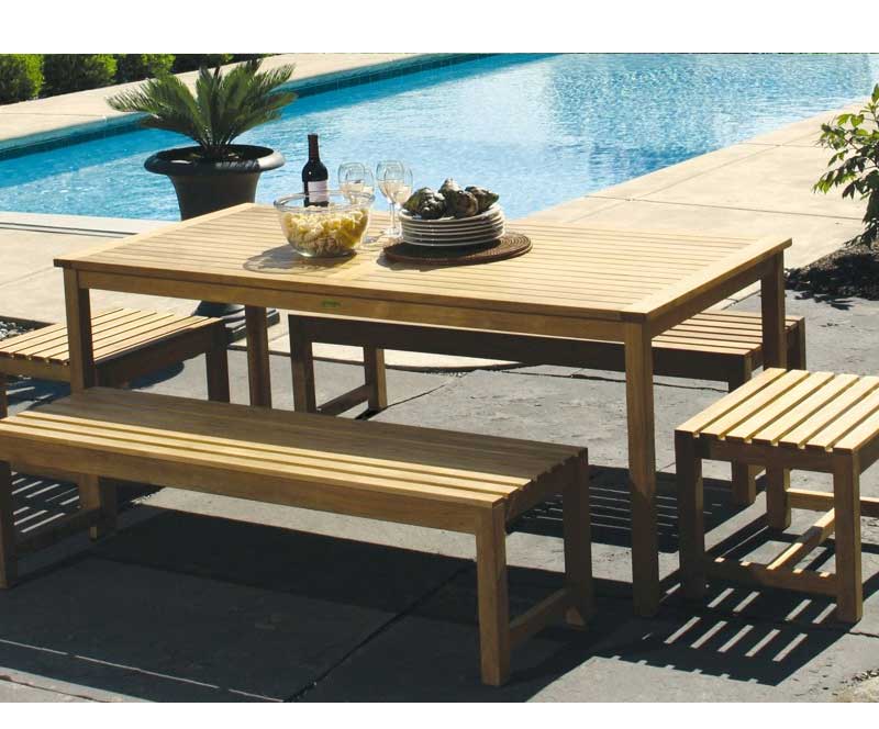 Brunswick 72" Teak Rectangle Dining Table by Three Birds Casual - Image 2